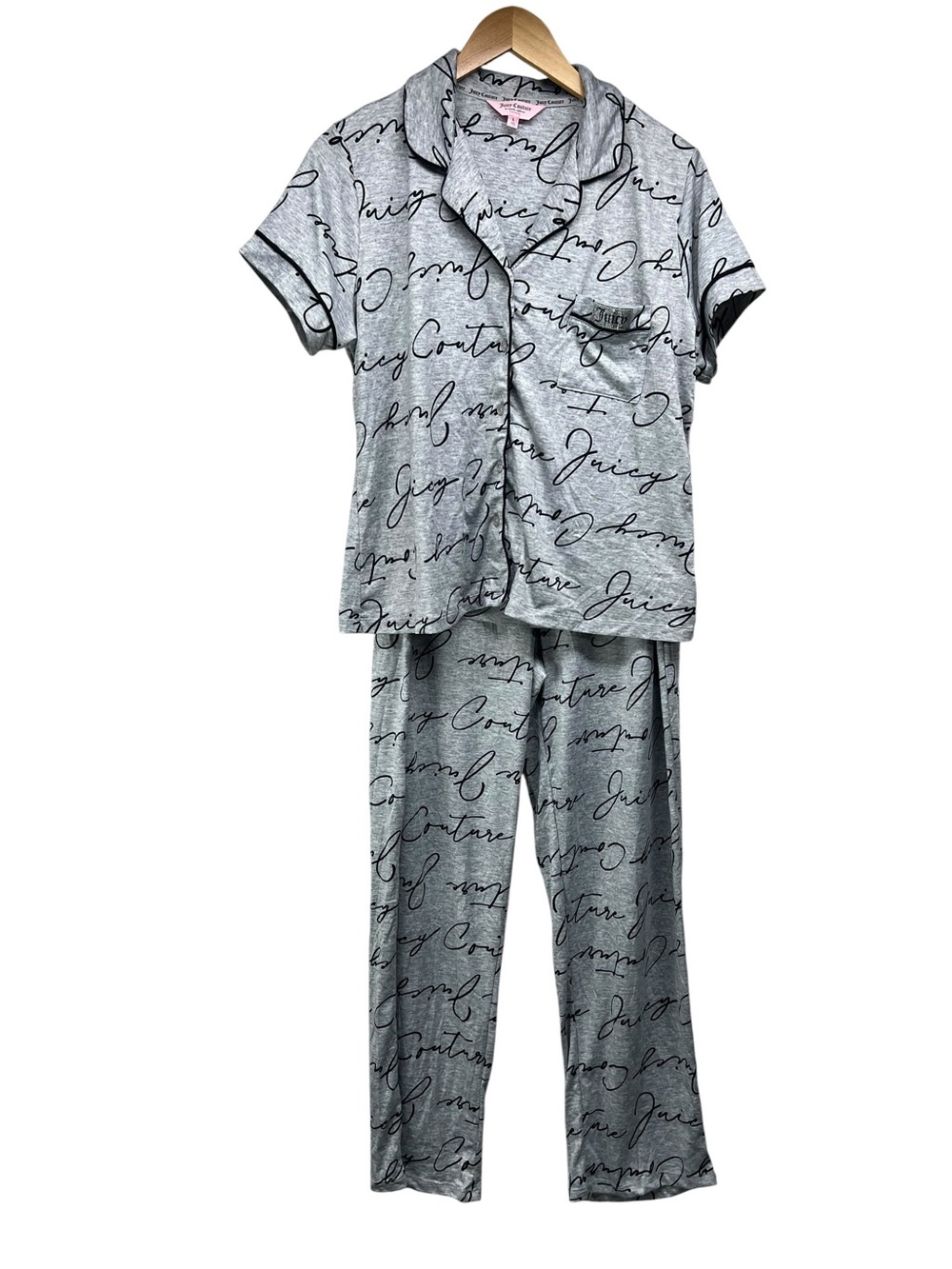 Juicy Couture Soft Knit Logo Pajama Set Womens Large